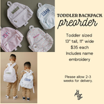 Toddler Backpack Preorder