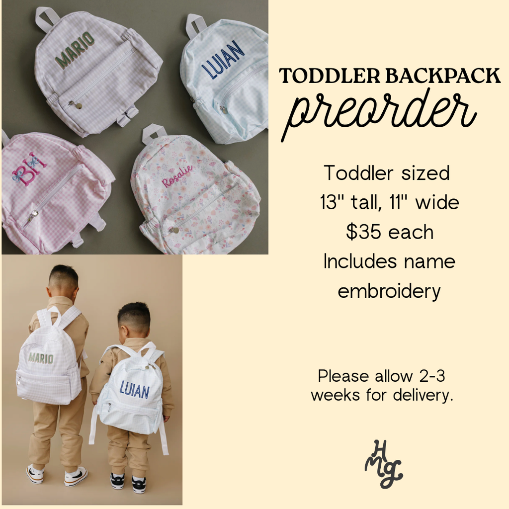 Toddler Backpack Preorder