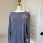 Blue Floral Pocket Long Sleeve