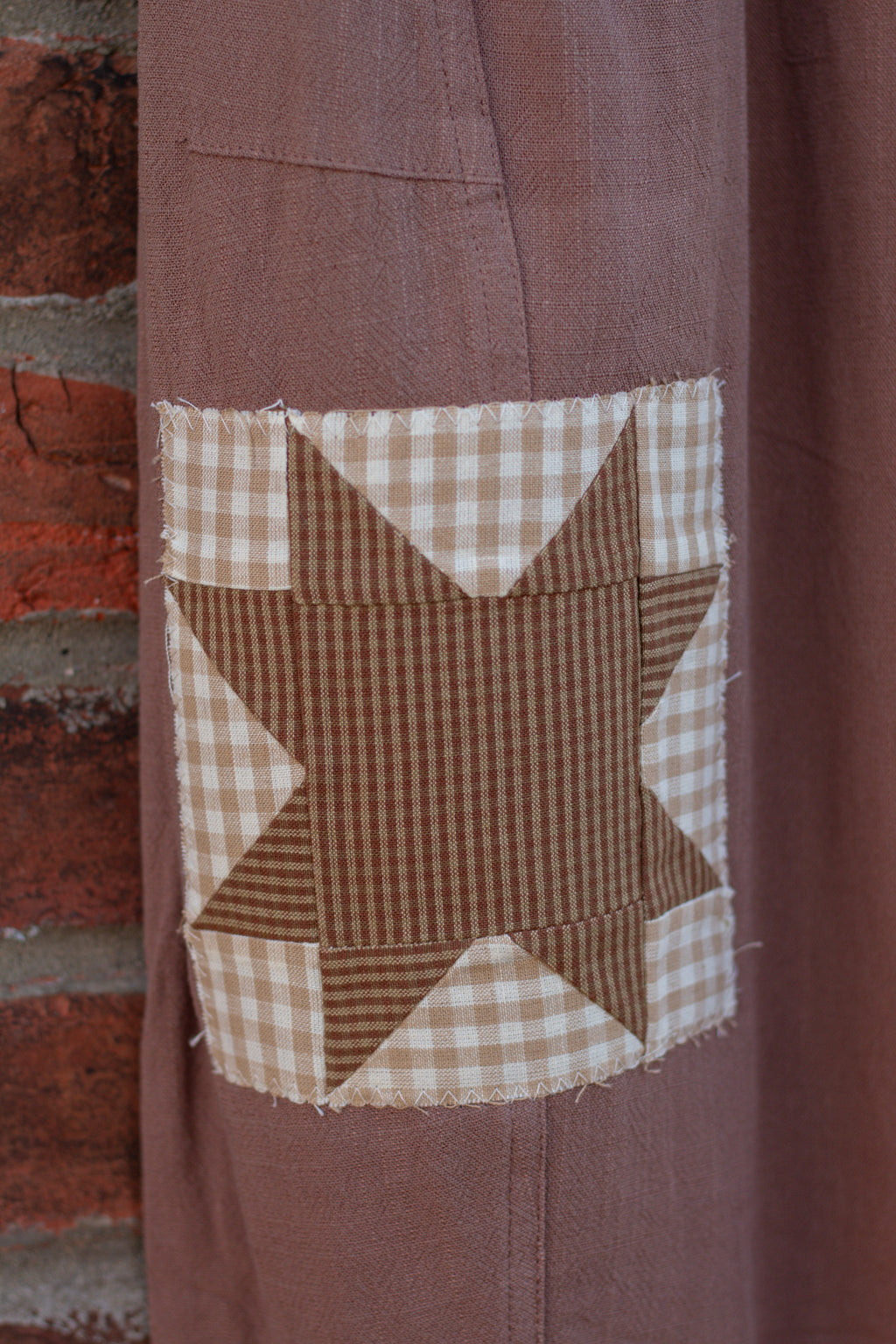 Brown Quilt Patch Pants