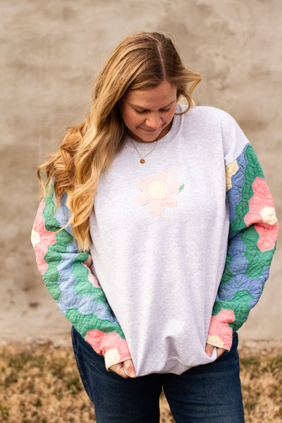 Quilt Sleeve Sweatshirt