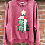 Red Quilty Christmas Tree Sweatshirts