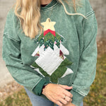 Green Quilty Christmas Tree Sweatshirts