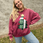 Red Quilty Christmas Tree Sweatshirts