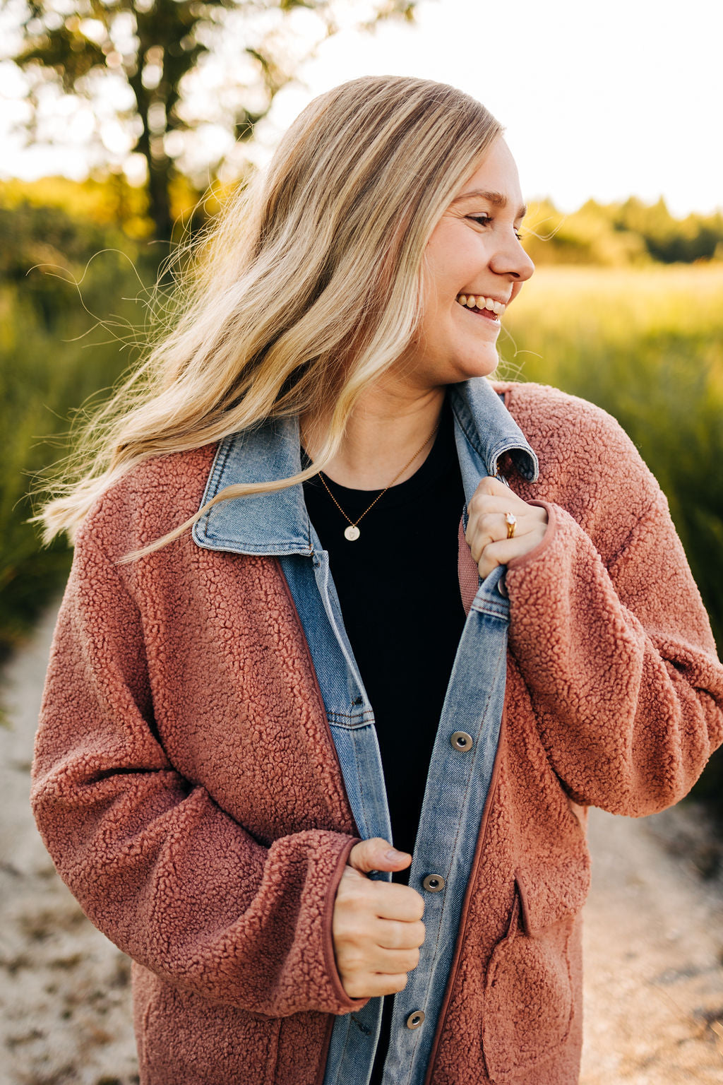 Pink Floral Sherpa
