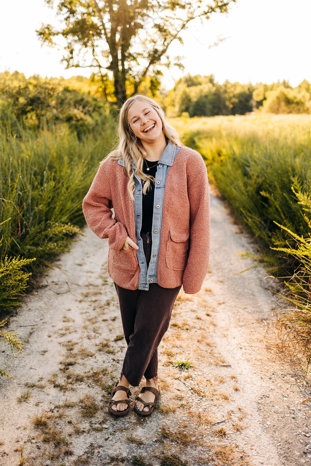 Pink Floral Sherpa