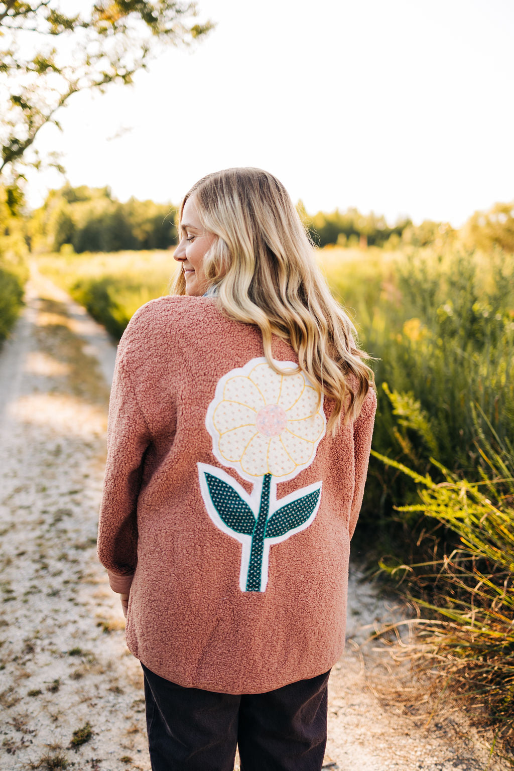 Pink Floral Sherpa