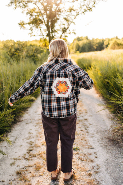 Quilt Patch Cropped Flannel