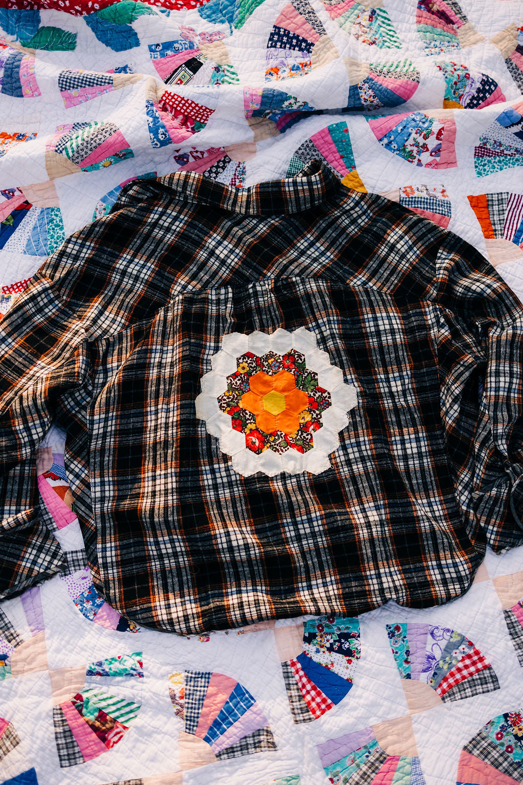 Quilt Patch Cropped Flannel