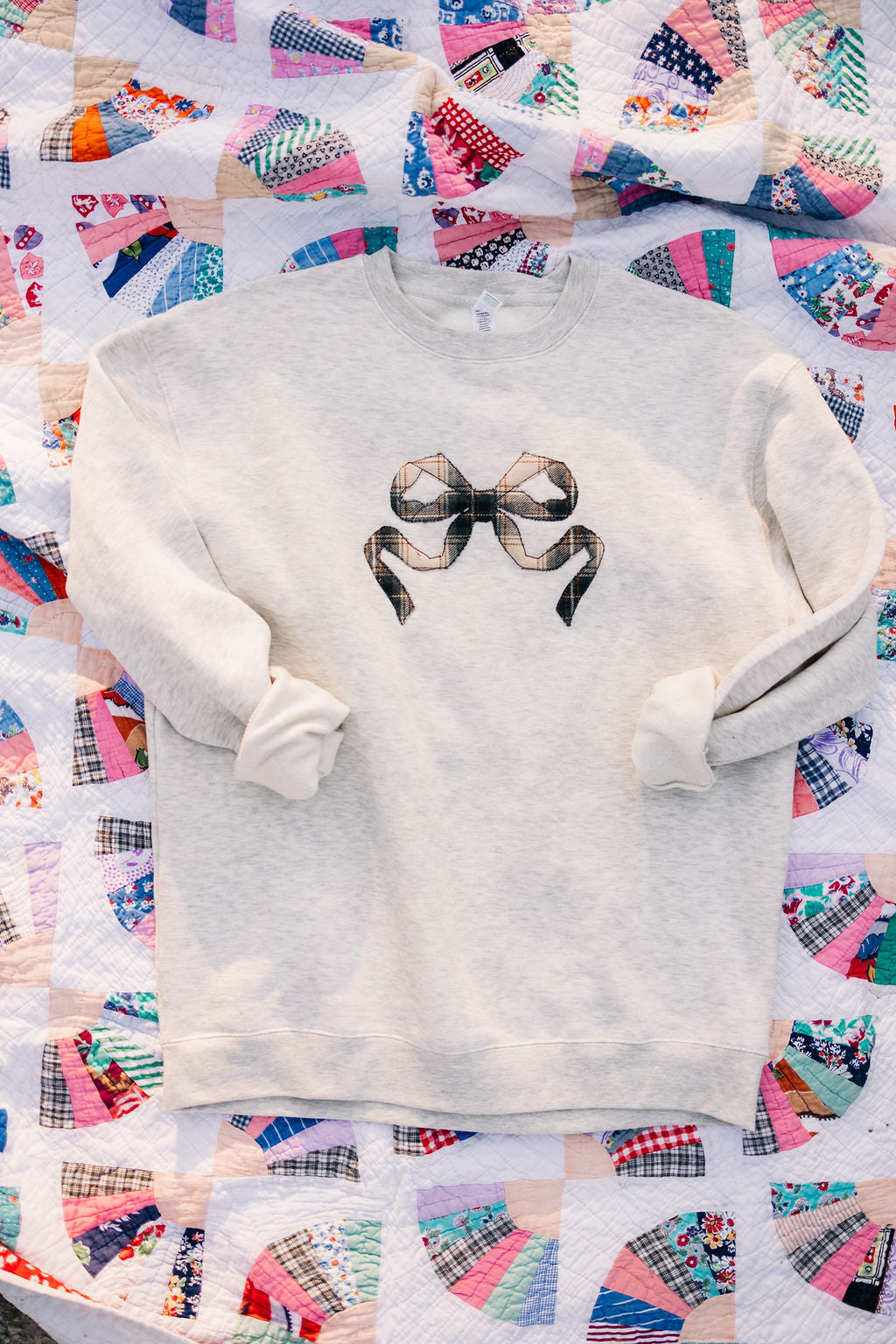 Flannel Bow Sweatshirt