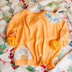 Orange Quilt Patch Sweatshirt