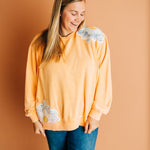 Orange Quilt Patch Sweatshirt