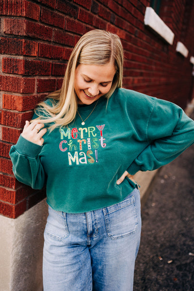 Merry Christmas Cropped Sweatshirt