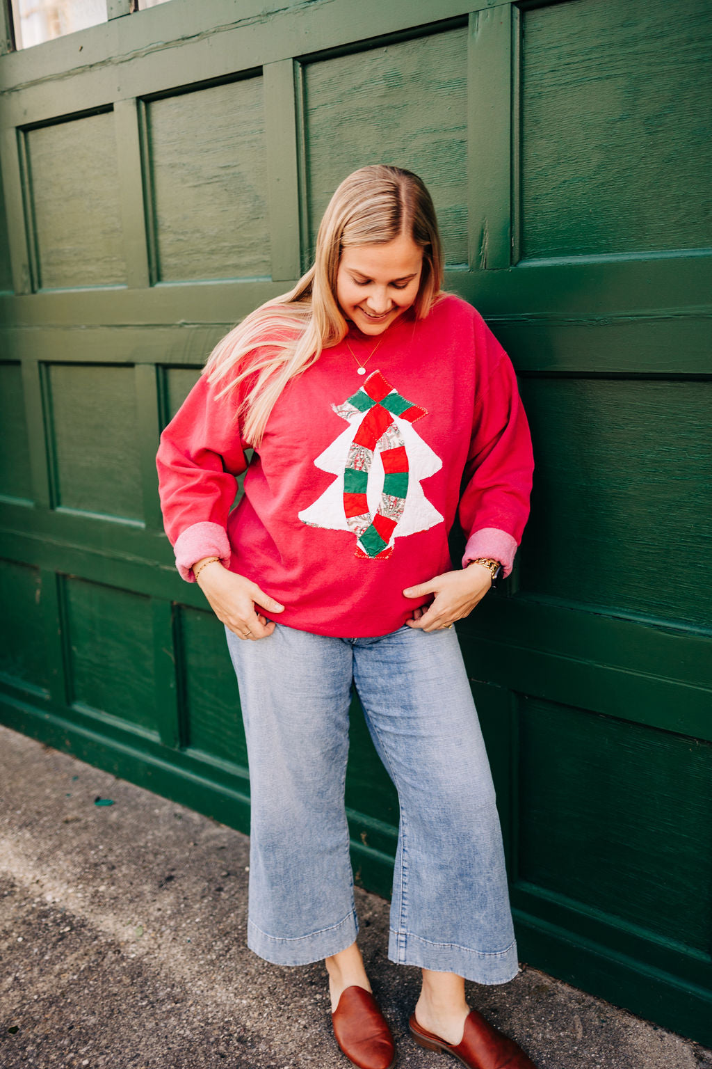 Red Quilty Tree Sweatshirt