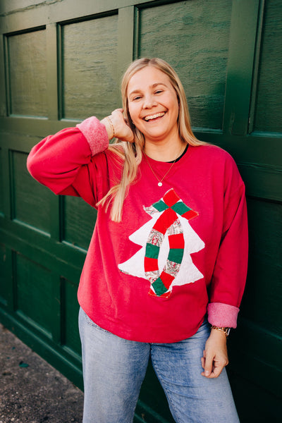 Red Quilty Tree Sweatshirt